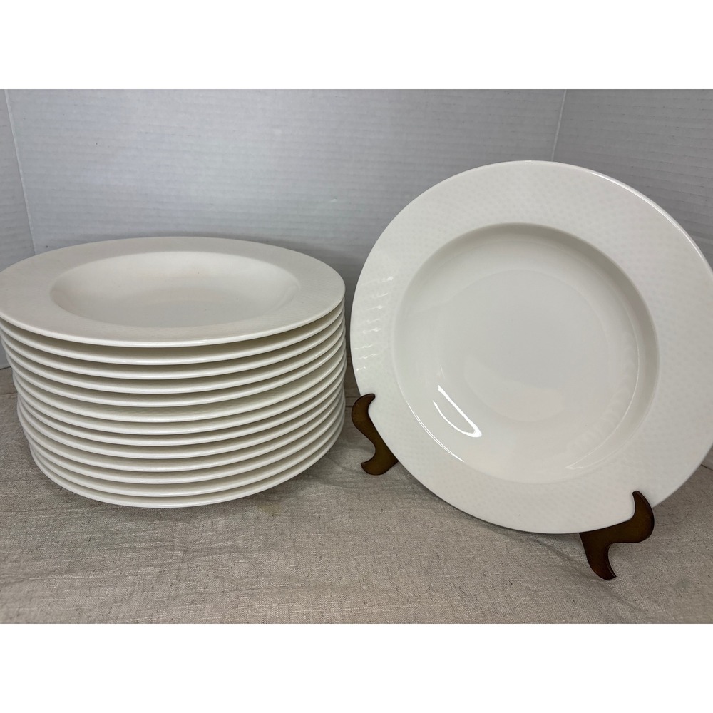 Villeroy & Boch Tipo White Rimmed Soup Bowls Set of 14 Fine Vilbo China 23cm